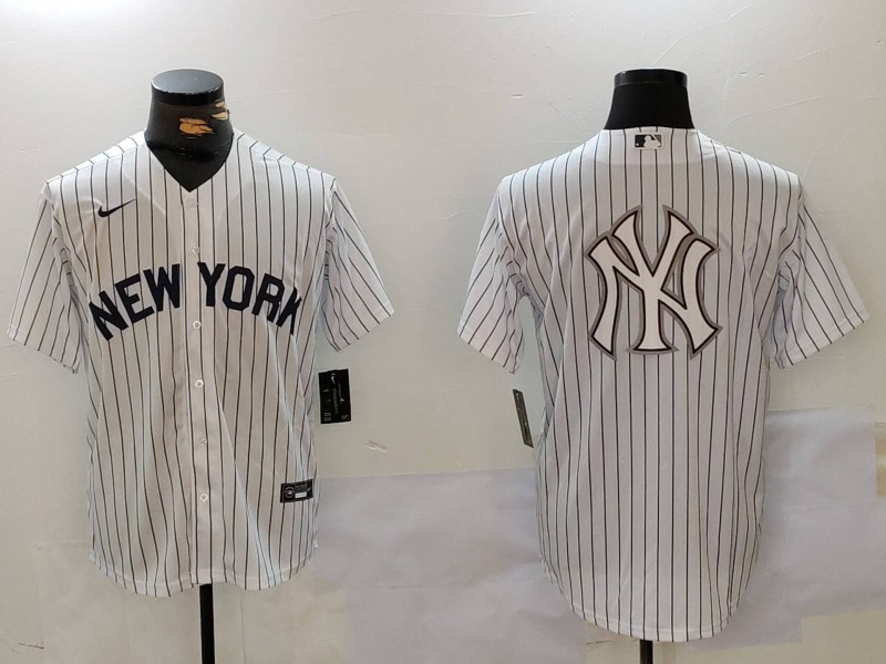 Men New York Yankees Blank White stripe Game 2024 Nike MLB Jersey style 91012